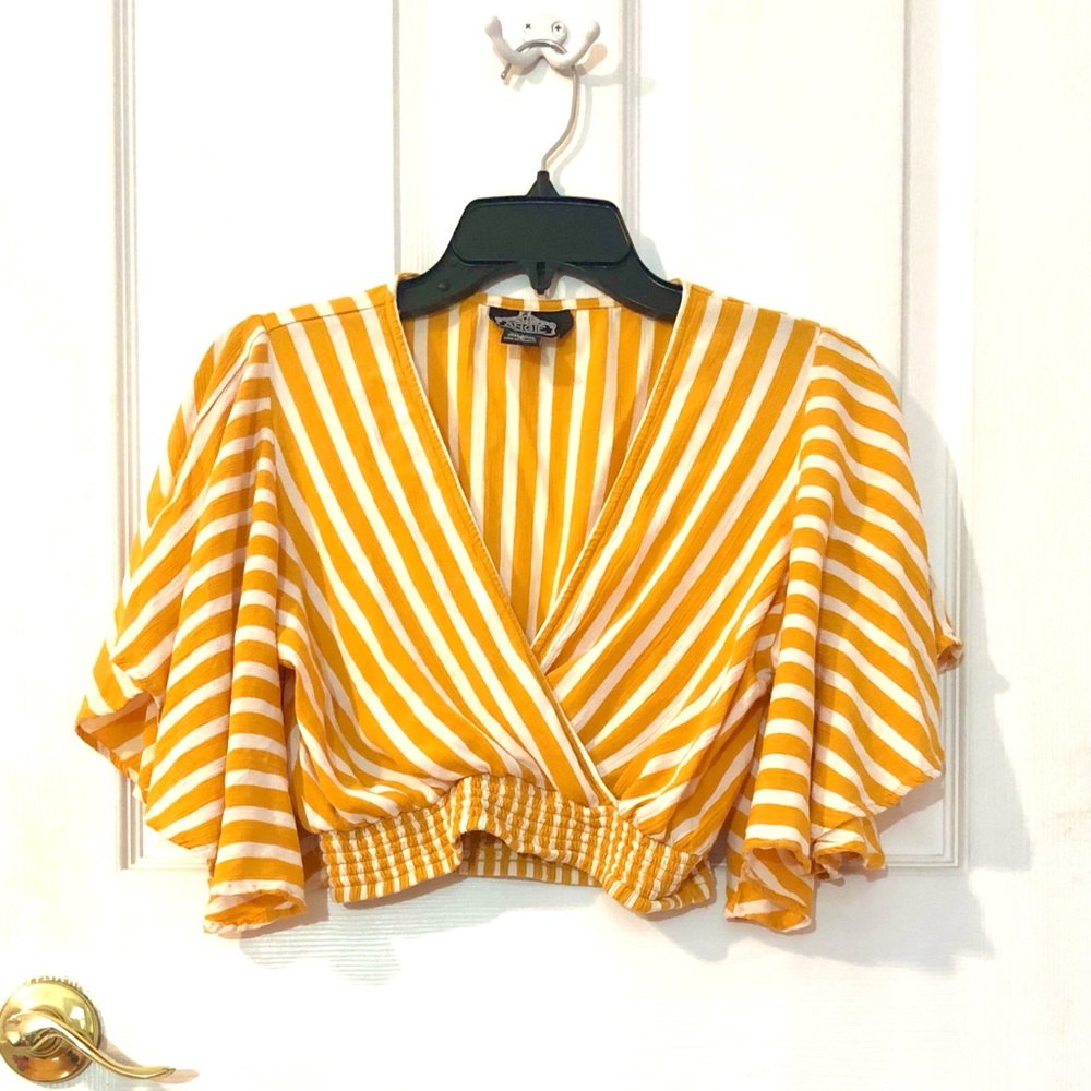 Yellow summer crop top